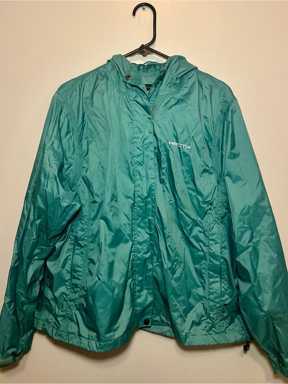 Arctix Women’s Teal Lightweight Hooded Rain Jacket Windbreaker XL